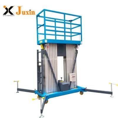 Double Mast Mobile Hydraulic Aluminium Lift Aerial Platform for Indoor