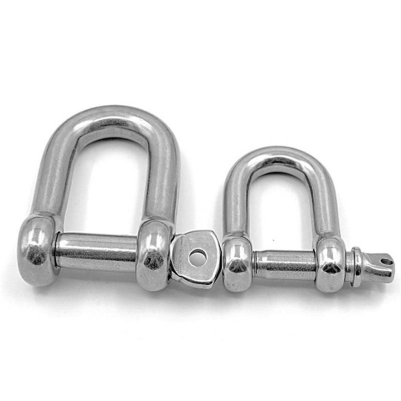 304 Stainless Steel D-Type Safety Shackle U-Type Safe and Reliable Lifting Clip Shackle Tool