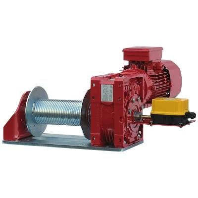 OEM Electric Wire Rope Turbo Self-Locking Winch 5ton with Overload Protector Double Rope Grooved Drums Winch for Elevator