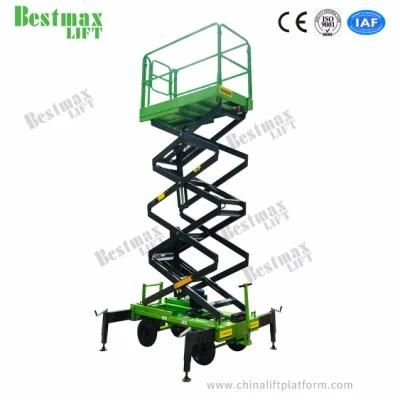 7.5m Platform Height 500kg Load Manual Pushing Man Lift