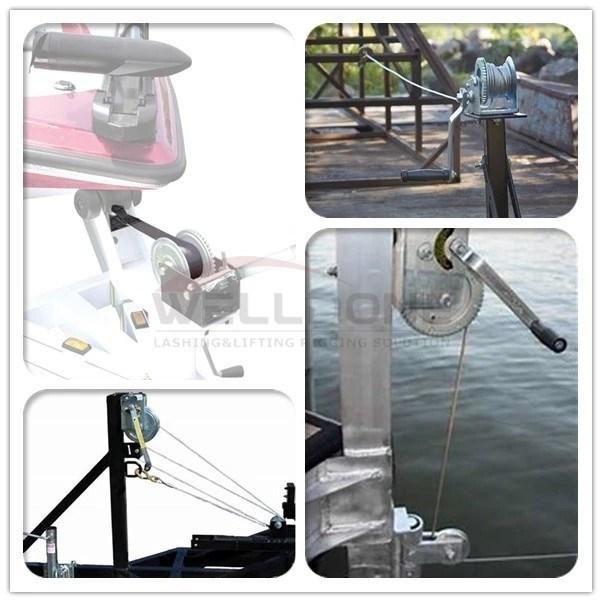 2500lbs Portable Boat Hand Winch Cable Puller Manual Winches with Two Way Ratchet