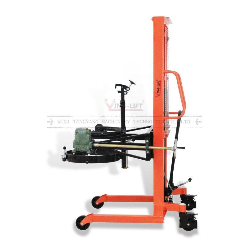 450kg Capacity 1500mm Lifting Height Hydraulic Oil Drum Rotator Lifter