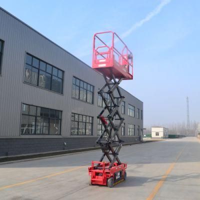 Mewp 6m 8m Adjustable Height Scissor Lift Mobile Aerial Work Platform for Factory Building