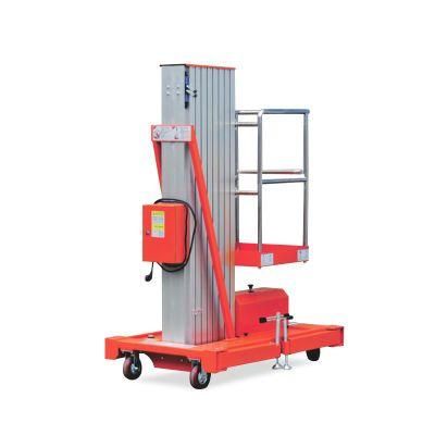 4m Movable Aluminium Alloy Single Mast Lift Platform/Hydraulic One Man Lift