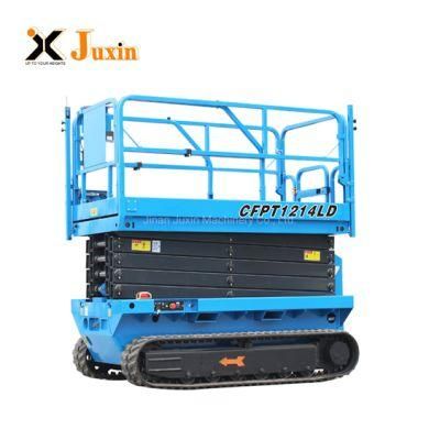 6m 8m 10m Aerial Working Platform Self-Scissor Lifts Crawler Tracked Terrian Rough Scissor Lift
