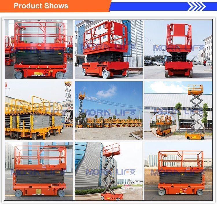 12m 10m Morn CE China Mobile Hydraulic Platform Scissor Lift