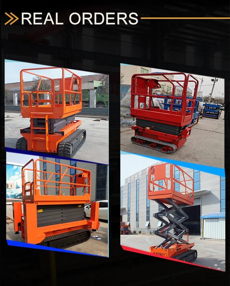 11.75m Load 320kg Hydraulic Self Propelled Crawler Mobile Scissor Car Electric Table Lift