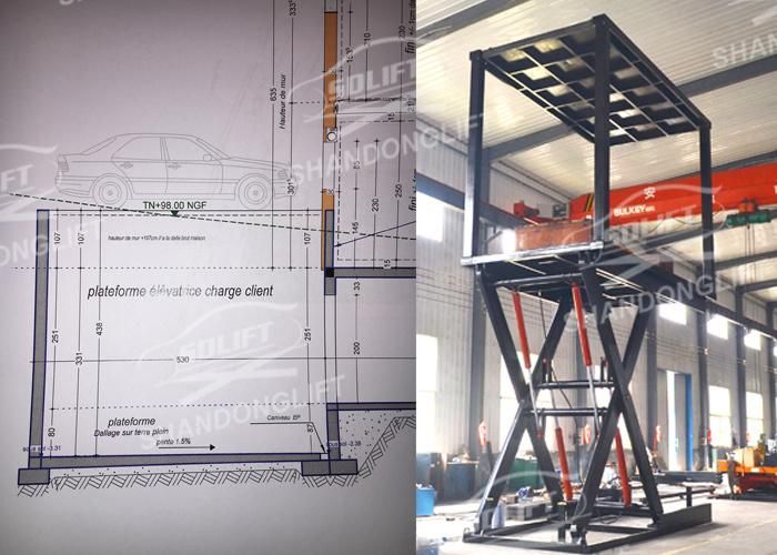 3t 3.5m Hydraulic Underground Scissor Car Lift Price / Auto Lift 3000