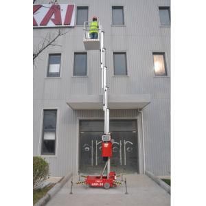 10m Aluminum Single Mast Portable Man Lift Aerial Machine Platform