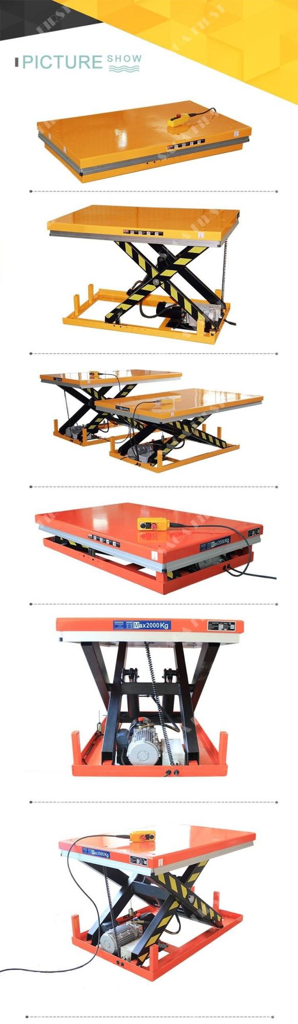 CE Certificated Hydraulic Cargo Electric Scissor Hoist Platform Motor Lift