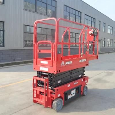 Factory Supply Mini Small Manual Battery Power Electric Portable Home Push Around Scissor Lift Pulling Aerial Work Platform