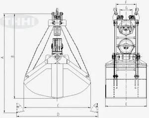 ISO Standard Electric Hydraulic Peel Grab for Steel Scrap
