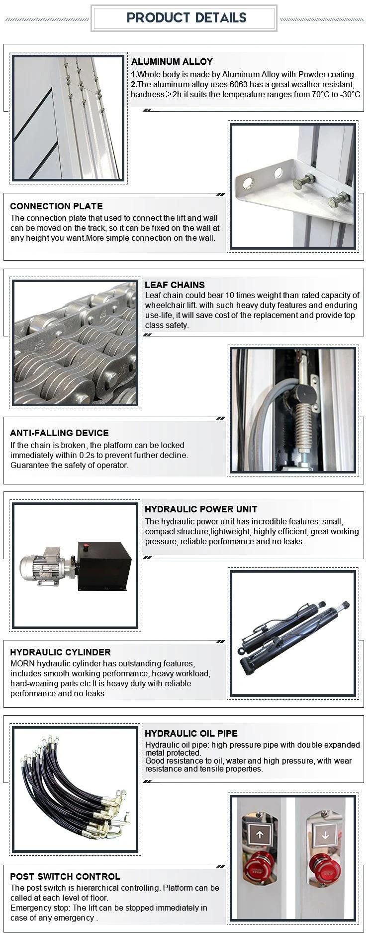 Residential, Hospital Installation Chain Morn Home Hydraulic Elevator Handicapped Lift