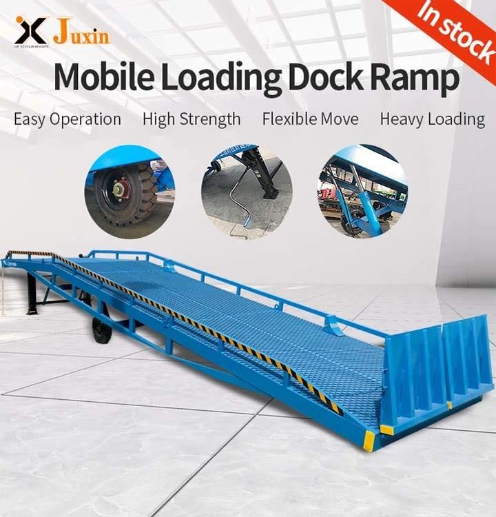 Forklift Truck Container Mobile Dock Leveler Loading Yard Ramp with Adjustable Height Legs