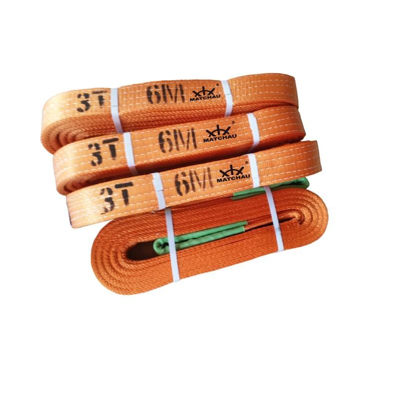 Thermal Resistant Polyester Flat Belt Type Color Code Webbing Sling for Crane