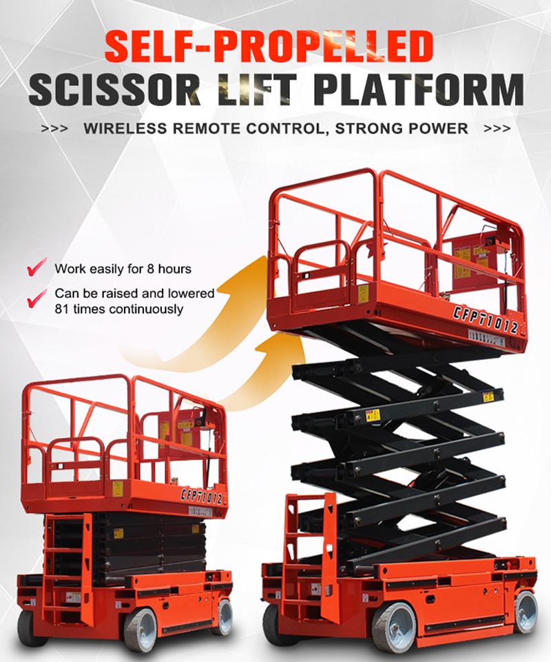 10m China Hot Selling Self-Propelled Lift Platform Automatic Lifting Table