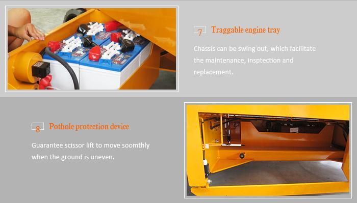 Morn Self Propelled Scissor Man Lift with 10m Height for Aerial Work in Construction Site