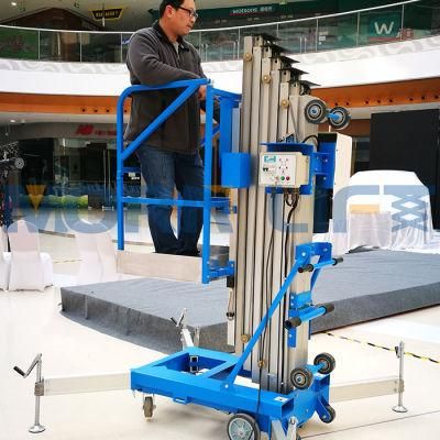 Ce ISO One Man Electric Aluminum Mast Aerial Work Platform Lift