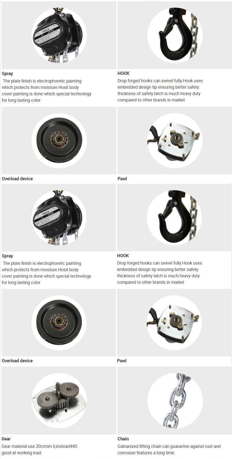 Lifting Chain Hoist Manual Pulley Block with Df 30t