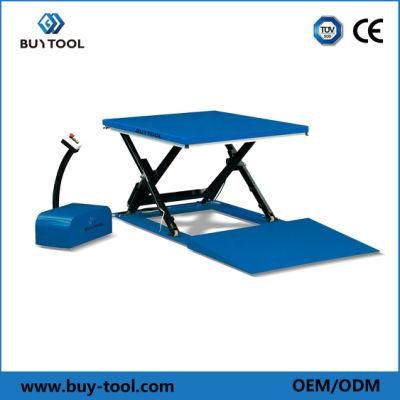 Stationary Lift Tables with Drive-on Ramp for Pallet Trucks