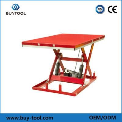 2000kg 4400 Lb Hydraulic Scissor Lift Table Cart Hand Control Power Lifting