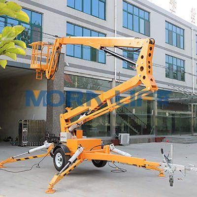 Morn 14m China Manufacturer Towed Boom Hydraulic Mobile Man Lift