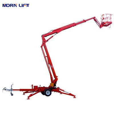 10 M Morn Manual Cherry Picker Hydraulic Trailer Boom Lift