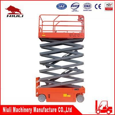 Niuli Scissor Man Lift Platform 12m Self-Propelled Hydraulic Lift Table