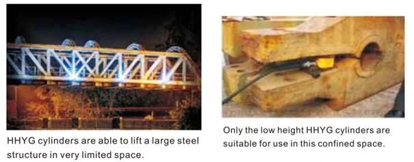Low Height Flat Hydraulic Cylinder Jack 100 Ton Capacity