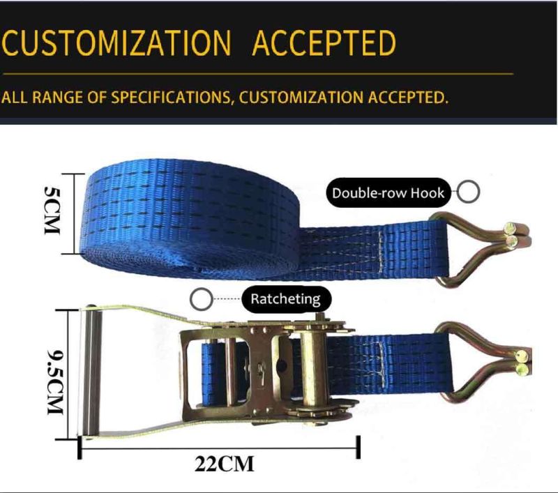 50mm 5tons Lashing Strap Belt Polyester Ratchet Tie Down