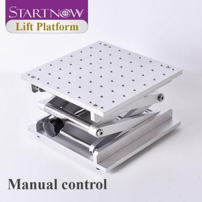 Startnow Laser Marking Machine Lift Platform 200X200mm One Dimensional Stainless Steel Adjustable Manual Lifting Table