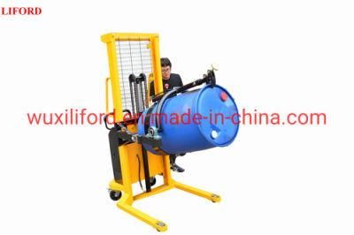 520kg Electric Lifting Electric Rotating Semi-Electric Oil Drum Trolley with Electric Weight Scale