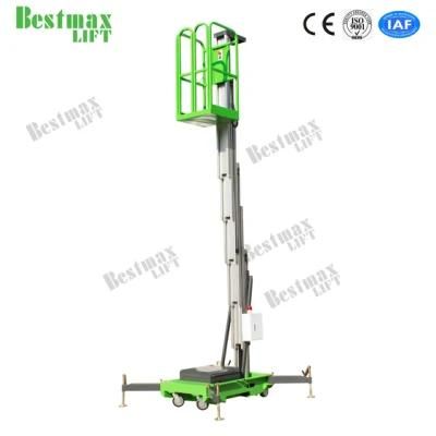 9m Single Mast Aluminum Vertical Lift with Tilting Function