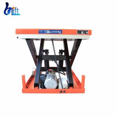 1.05m Platform Load 2000kg Custom Stationary Electric Scissor Goods Lift Car