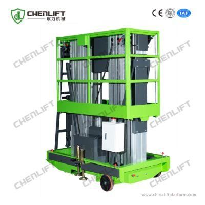 8m Mobile Work Platform Double Mast Manual Pushing Vertical Lift