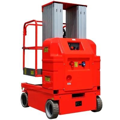 Sagafirst 6m Load 200kg Dual Mast Self Propelled Platform Air Conditioning High Scaffolding Mover Telescop Lifter Worker
