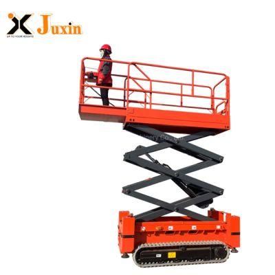 10m 12m Hydraulic Vertical Man Lift Tracked Scissor Lift for Outdoor