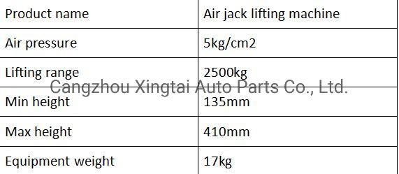 Air Jack Lifting Machine for Car Repairing Lifting