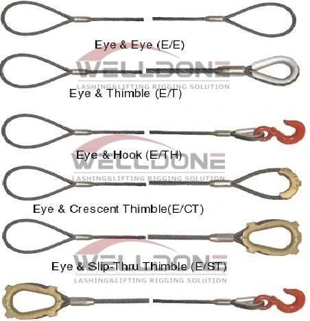 28mm Eye-Eye Type Wire Rope Lifting Slings