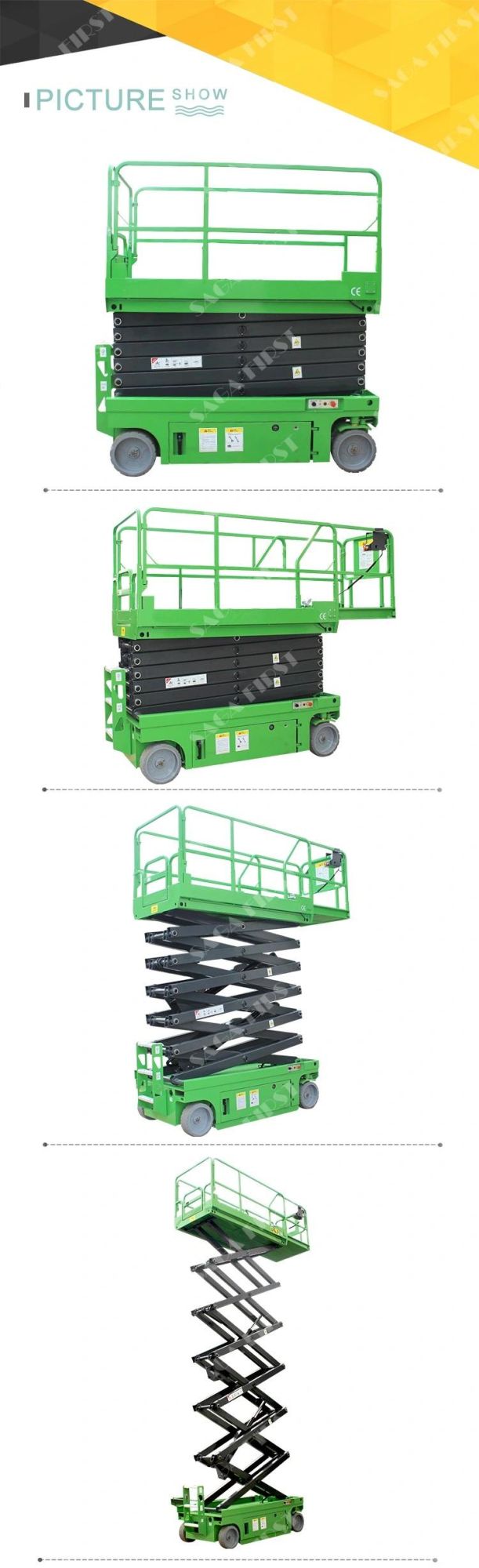 14m Mini Self Propelled Aerial Hydraulic Electric Mobile Scissor Lift