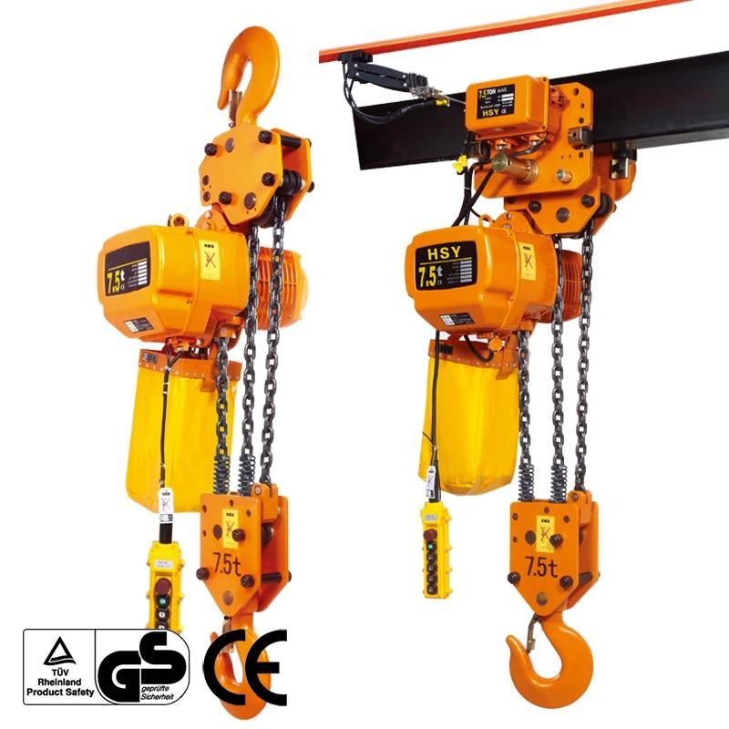 1t 2t 3t 5t 7.5t 6m Electric Chain Hoist with Motorized Trolley