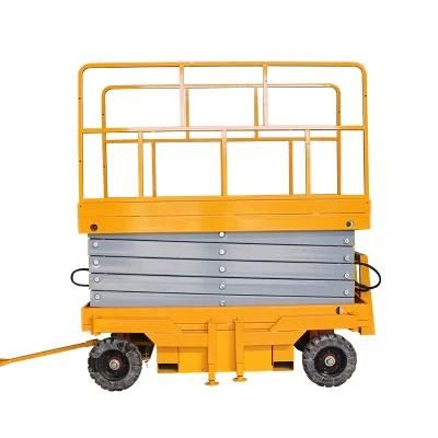 Manual Push Around Hydraulic Scissors Mechanism Aerial Working Man Lift