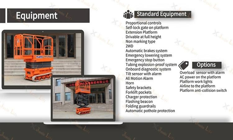 High Quality Battery Power Electric Self Propelled Crawler Tracked Scissor Lift Platform