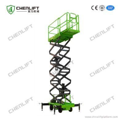 CE Certified 14 Meters Aerial Work Platform Manual Pushing Scissor Lift