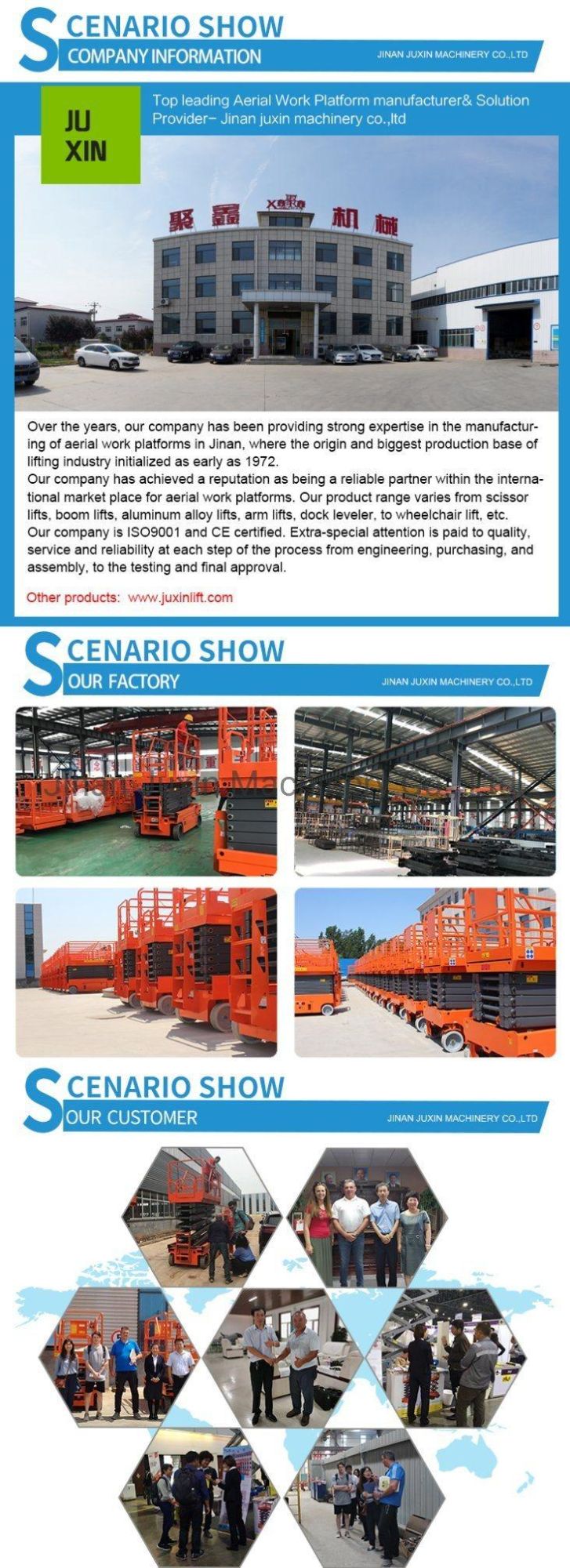 En280 Approved Hydraulic Electric Self Propelled Automatic Cheap Scissor Lift Prices
