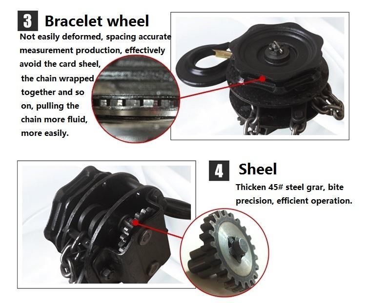 1t Manual Chain Hoist Block with G80 Chain and Ce Certificate