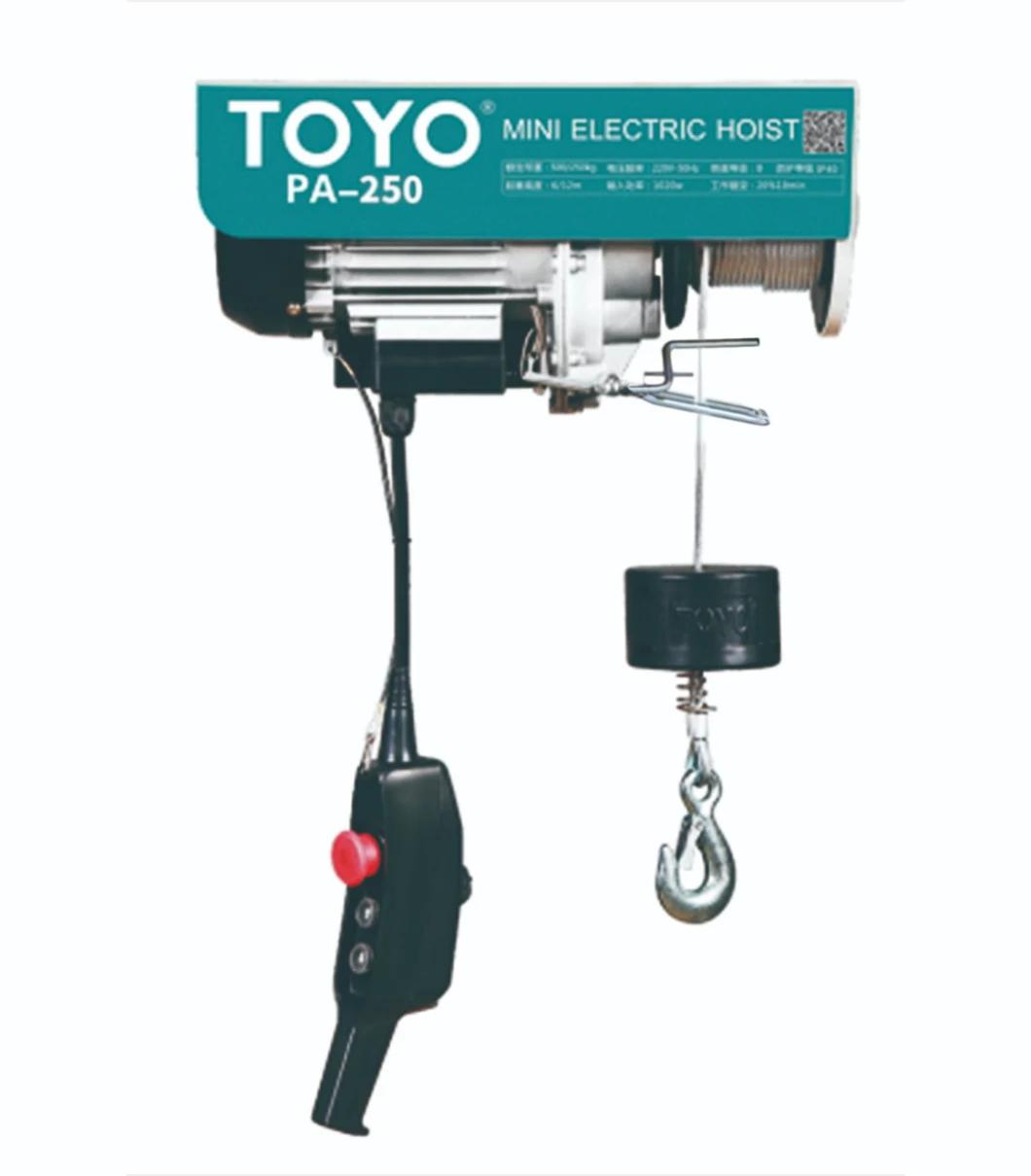 L Series Toyo 110V Wire Control Wireless Remote Electric Winch Mini Electric Wire Rope Hoist