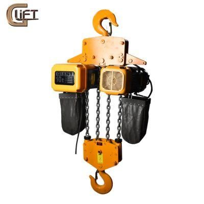 10 Tons High Quality China Manufactory Electric Chain Hoist with Hook Giant Lift Chain Block (HHBD-II-10)