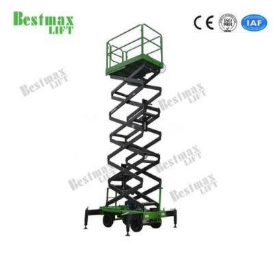Hot Sale Manual Pushing Around Scissor Lift for Construction