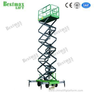 Manual Pushing Scissor Lift with 500kg Capacity 14m